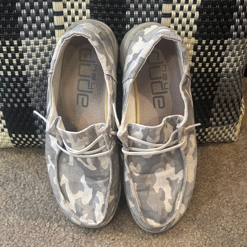 Hey Dude Kids' Moccasins in Gray Camo
